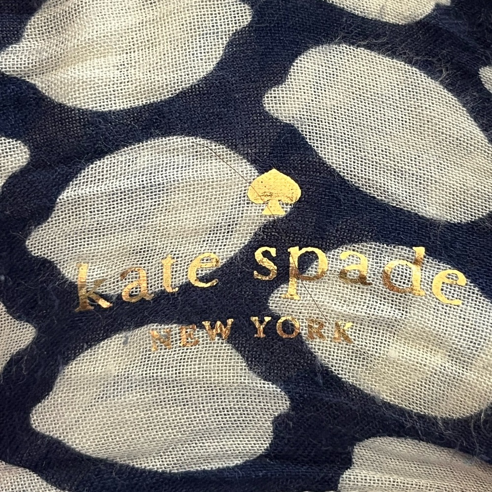 Kate Spade Two-tone Blue Lemon Print Infinity Scarf